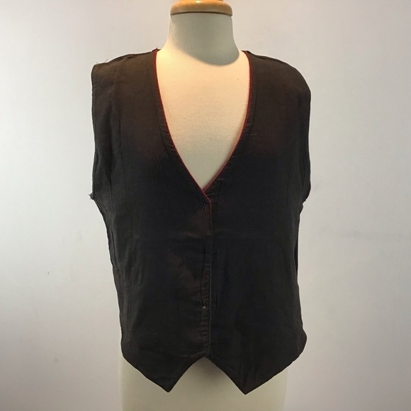 Vintage Wool Embroidered Patchwork Tantrums Vest with ribbon braid trim S large - Picture 10 of 12